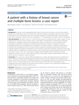 A Patient with a History of Breast Cancer and Multiple Bone Lesions