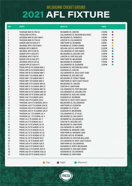 2021 Afl Fixture