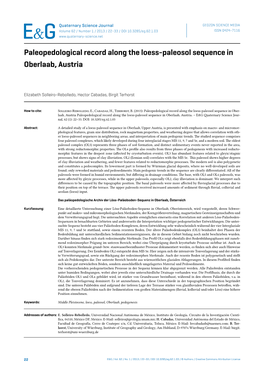 Paleopedological Record Along the Loess-Paleosol Sequence in Oberlaab, Austria