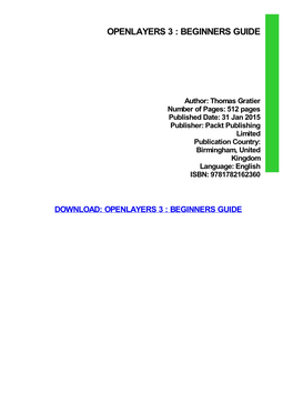 {PDF} Openlayers 3 : Beginners Guide Ebook, Epub