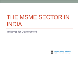 The Msme Sector in India