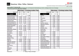 9412 Wasserburg − Edling − Pfaffing − Rettenbach % Regionalverkehr Oberbayern Gmbh, Niederlassung Rosenheim, Stand: 13.07.2009 Fahrplan Gültig Ab 15