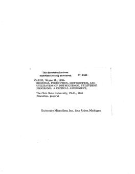 Regional Production, Distribution, and Utilization of Instructional Television Programs: a Critical Assessment