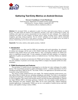 Gathering Text Entry Metrics on Android Devices