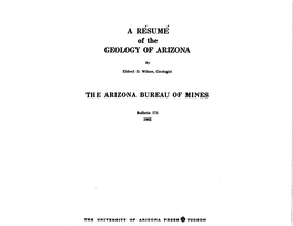 A Resume of the Geology of Arizona 1962 Report