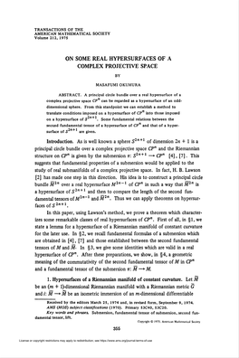 On Some Real Hypersurfaces of a Complex Projective Space