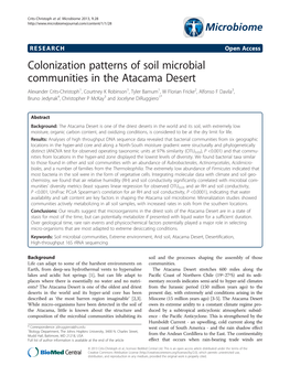 Colonization Patterns of Soil Microbial Communities in the Atacama Desert