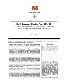 North Caucasus Situation Report No. 50