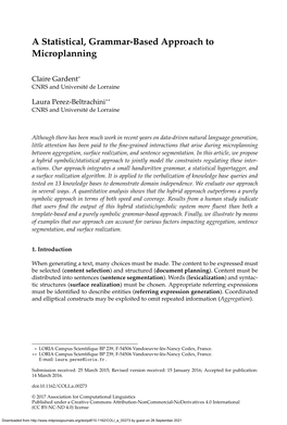 A Statistical, Grammar-Based Approach to Microplanning