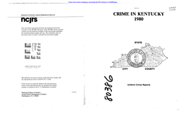 CRIME in KENTUCKY ------~------Ncjrs '1980