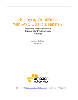 Deploying Wordpress with AWS Elastic Beanstalk Implementation Overview for Scalable Wordpress-Powered Websites