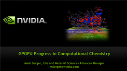 GPGPU Progress in Computational Chemistry