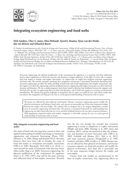 Integrating Ecosystem Engineering and Food Webs