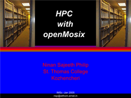 HPC with Openmosix