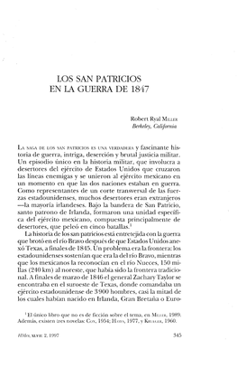 Los San Patricios En La Guerra De 1847. Robert Ryal Miller