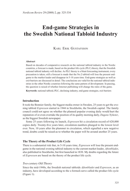 End-Game Strategies in the Swedish National Tabloid Industry