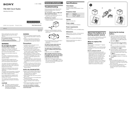 General Information FM/AM Clock Radio