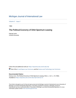 The Political Economy of Orbit Spectrum Leasing