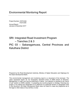 Integrated Road Investment Program