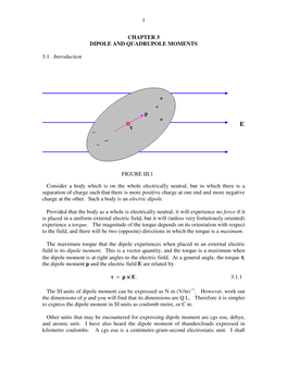 1 Chapter 3 Dipole and Quadrupole Moments 3.1