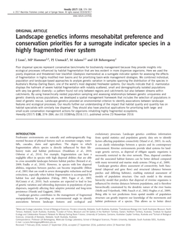 Landscape Genetics Informs Mesohabitat Preference and Conservation Priorities for a Surrogate Indicator Species in a Highly Fragmented River System