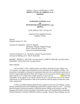 Gibbons V. Etpison, 4 ROP Intrm. 1 (1993) IBEDUL YUTAKA M