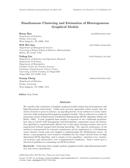 Simultaneous Clustering and Estimation of Heterogeneous Graphical Models