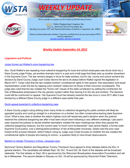 Weekly Update September 14, 2012