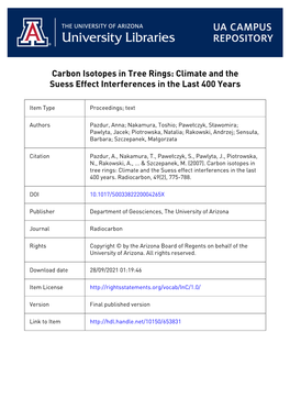 775 Carbon Isotopes in Tree Rings