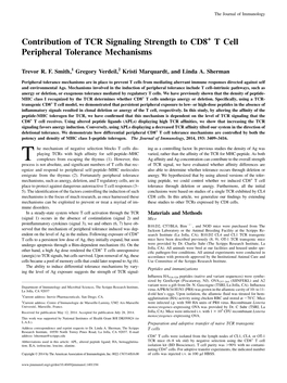 Mechanisms T Cell Peripheral Tolerance + CD8 Contribution Of