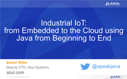 Industrial Iot: from Embedded to the Cloud Using Java from Beginning to End