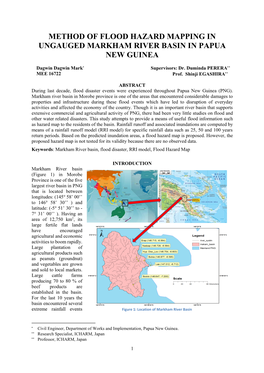 Method of Flood Hazard Mapping in Ungauged Markham River Basin in Papua New Guinea