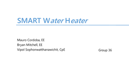 SMART Water Heater