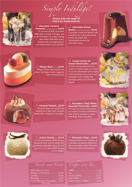 Dessert Menu