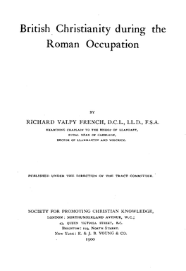 British Christianity During the Roman Occupation