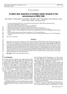 Detection of Multiple Stellar Streams in the Environment of NGC 1052 Oliver Müller1, R