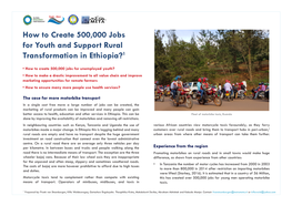 How to Create 500,000 Jobs for Youth and Support Rural Transformation in Ethiopia?1