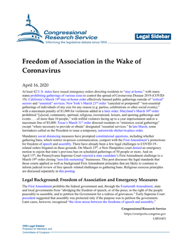 Freedom of Association in the Wake of Coronavirus