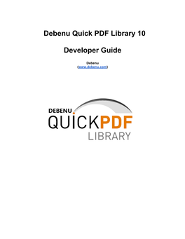 Debenu Quick PDF Library 10 Developer Guide