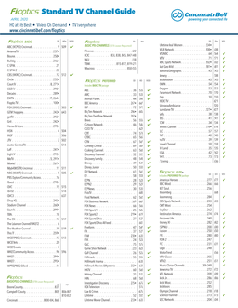 Standard TV Channel Guide APRIL 2020 HD at Its Best • Video on Demand • TV Everywhere