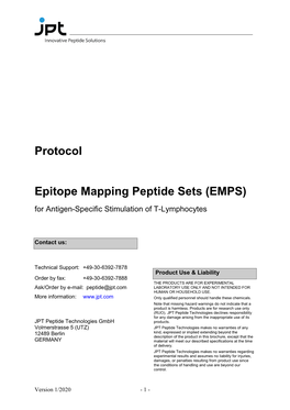 Application Protocol Epitope Mapping Peptide Sets (EMPS)