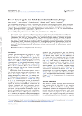 Two New Theropod Egg Sites from the Late Jurassic Lourinha˜ Formation