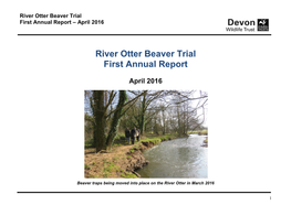River Otter Beaver Trial Annual Report 2016