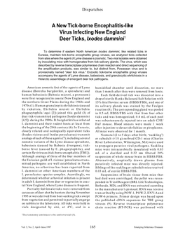 A New Tick-Borne Encephalitis-Like Virus Infecting New England Deer Ticks, Ixodes Dammini1