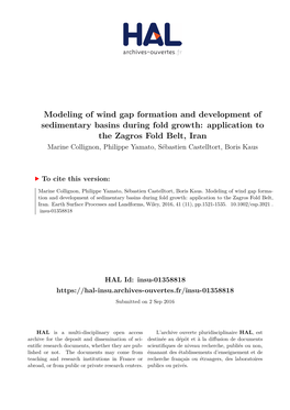 Modeling of Wind Gap Formation and Development of Sedimentary Basins