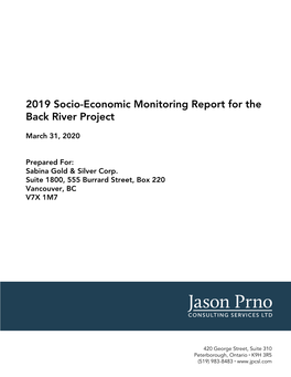 2019 Socio-Economic Monitoring Report for the Back River Project