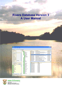 Rivers Database Version 3 a User Manual
