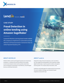 Fraud Detection in Online Lending Using Amazon Sagemaker