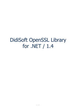 Didisoft Openssl Library for .NET / 1.4