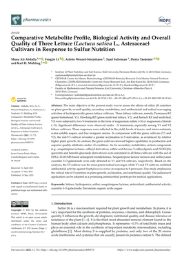 Lactuca Sativa L., Asteraceae) Cultivars in Response to Sulfur Nutrition
